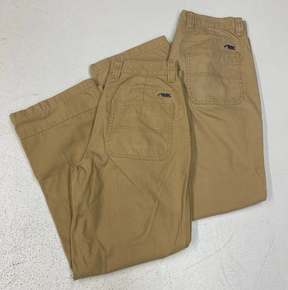 Bundle Lot of 2 Mountain Khakis canvas cotton tan chino outdoor pants 32x30